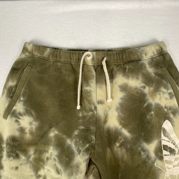 Forever 21 Men Acid Wash Tie Dye Mushroom Graphic Green Drawstring Sweatpants XL - Picture 4 of 12
